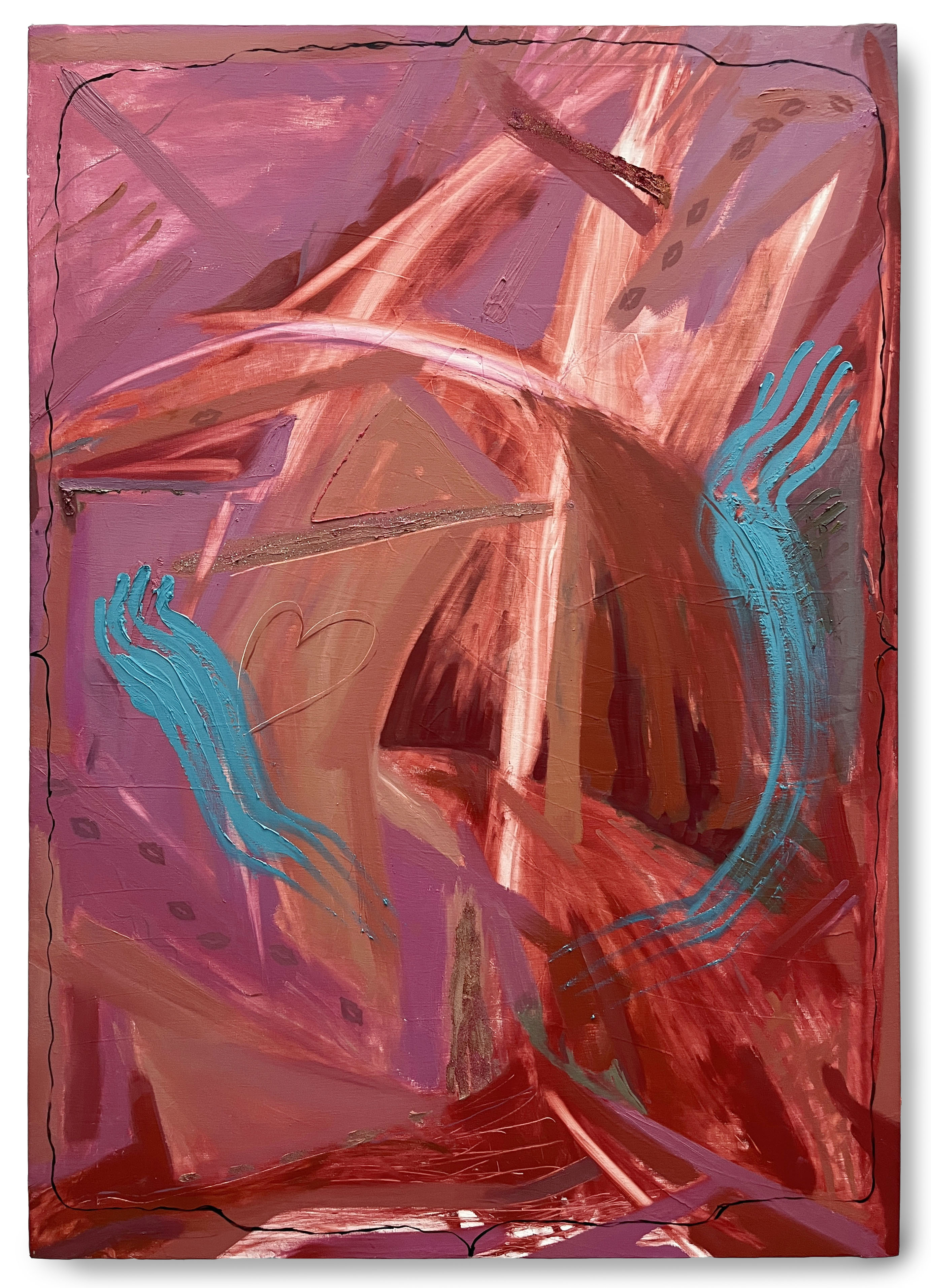 Ravish, 61x43_, oil, cold wax and glitter on canvas, 2026, AVAILABLE